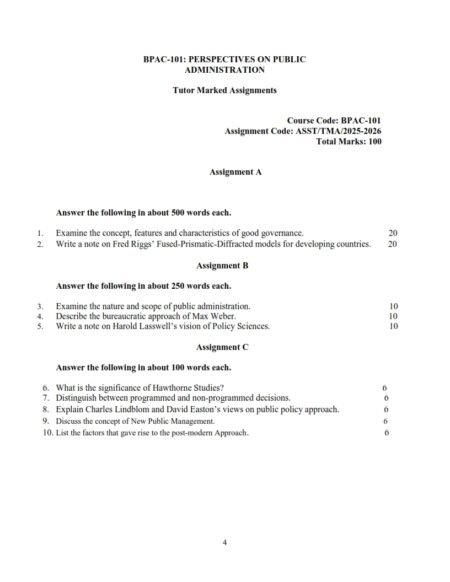 IGNOU BPAC-101 Solved Assignment 2025-26 English Medium