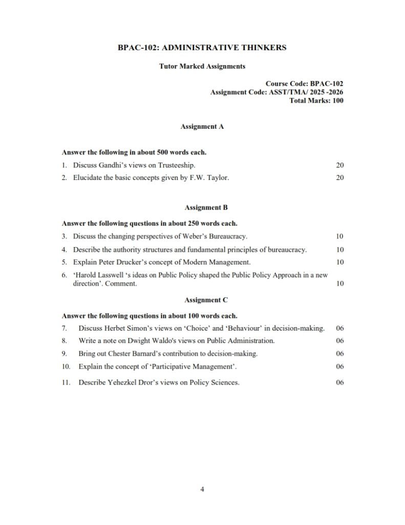 IGNOU BPAC-102 Solved Assignment 2025-26 English Medium