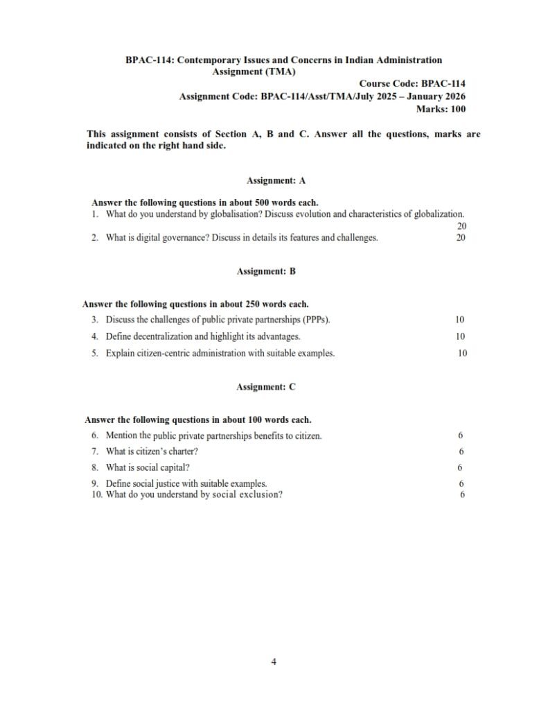 IGNOU BPAC-114 Solved Assignment 2025-26 English Medium