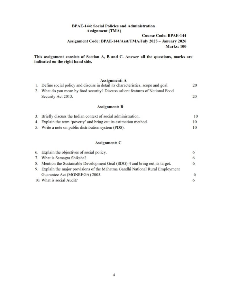 IGNOU BPAE-144 Solved Assignment 2025-26 English Medium