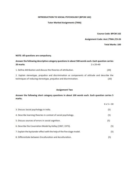 IGNOU BPCM-162 Solved Assignment 2025-26 English Medium