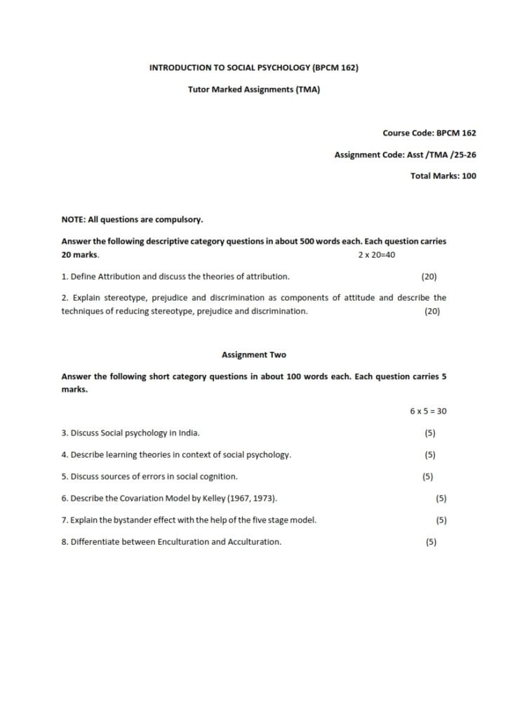 IGNOU BPCM-162 Solved Assignment 2025-26 English Medium