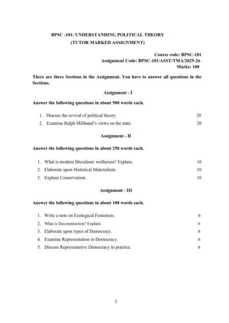 IGNOU BPSC-101 Solved Assignment 2025-26 English Medium