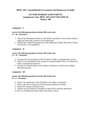 IGNOU BPSC-102 Solved Assignment 2025-26 English Medium