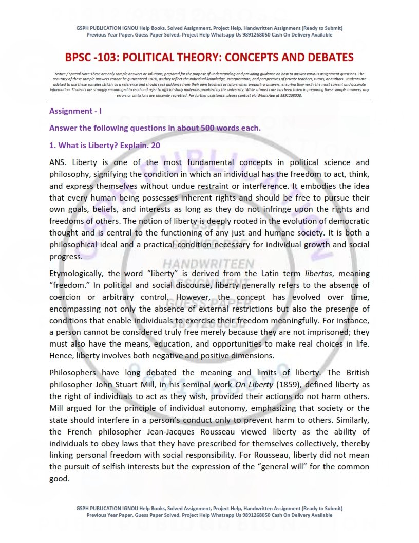 IGNOU BPSC-103 Solved Assignment 2025-26 English Medium - Image 2