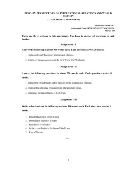 IGNOU BPSC-107 Solved Assignment 2025-26 English Medium