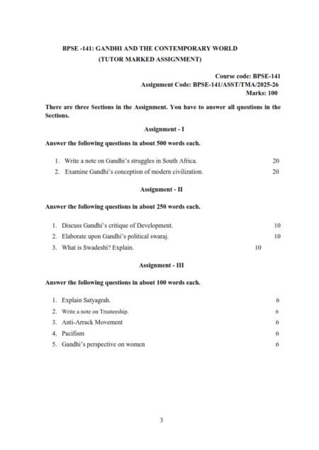 IGNOU BPSE-141 Solved Assignment 2025-26 English Medium