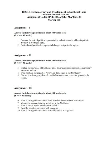 IGNOU BPSE-145 Solved Assignment 2025-26 English Medium