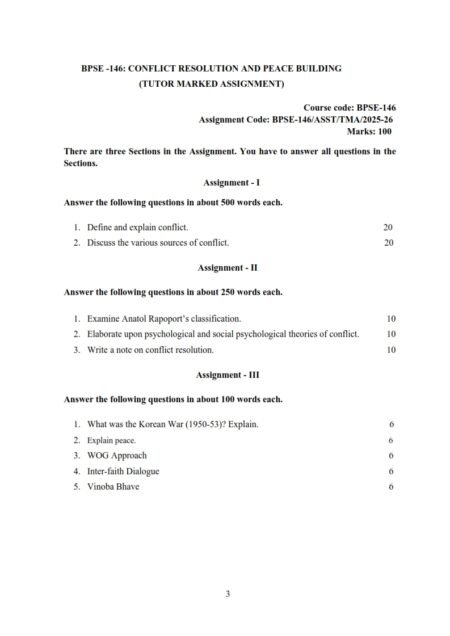 IGNOU BPSE-146 Solved Assignment 2025-26 English Medium