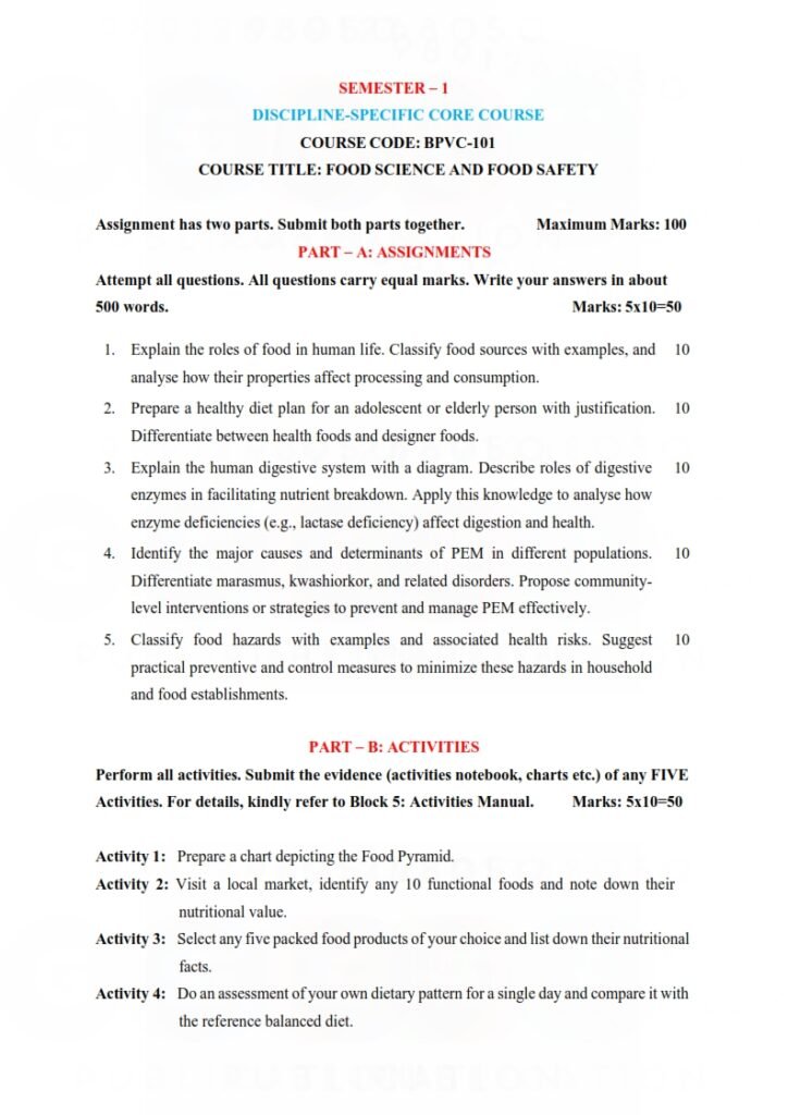 IGNOU BPVC-101 Solved Assignment 2025-26 English Medium