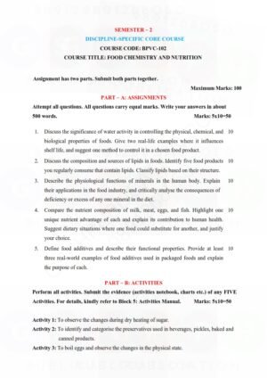 IGNOU BPVC-102 Solved Assignment 2025-26 English Medium