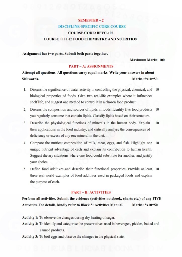 IGNOU BPVC-102 Solved Assignment 2025-26 English Medium