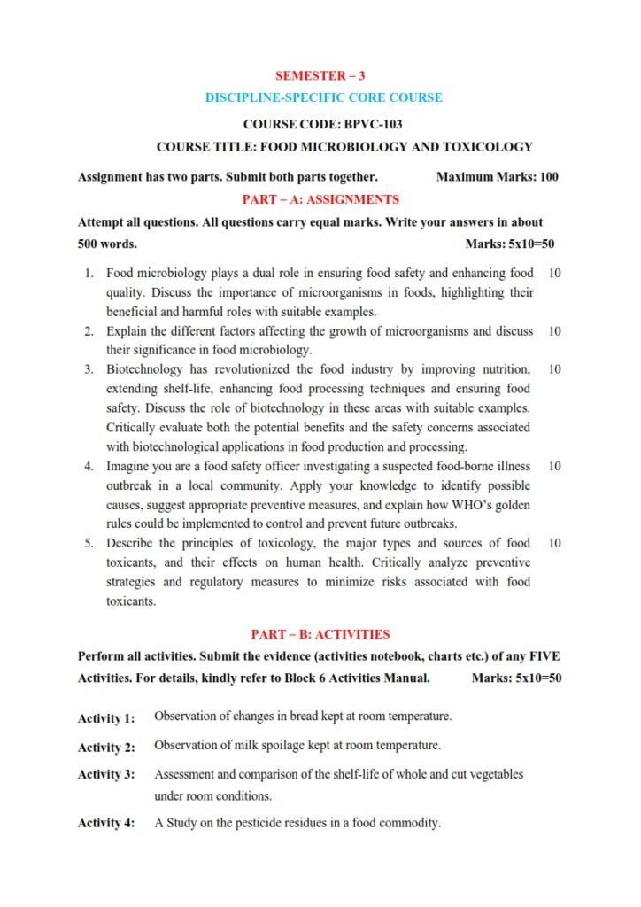 IGNOU BPVC-103 Solved Assignment 2025-26 English Medium