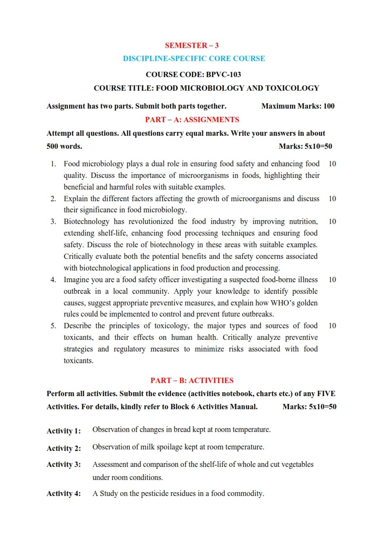 IGNOU BPVC-103 Solved Assignment 2025-26 English Medium - IGNOU Solved Assignment