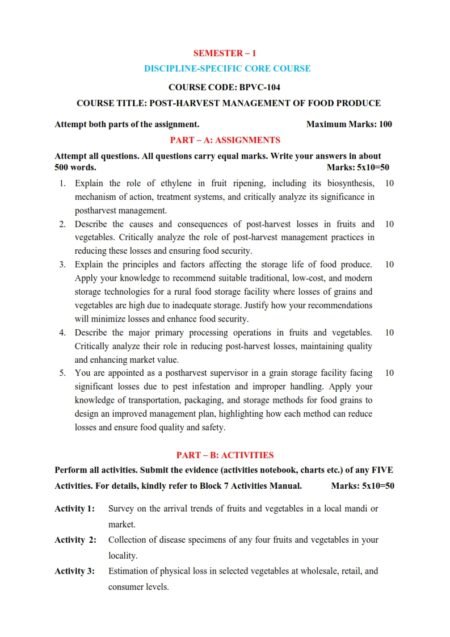 IGNOU BPVC-104 Solved Assignment 2025-26 English Medium