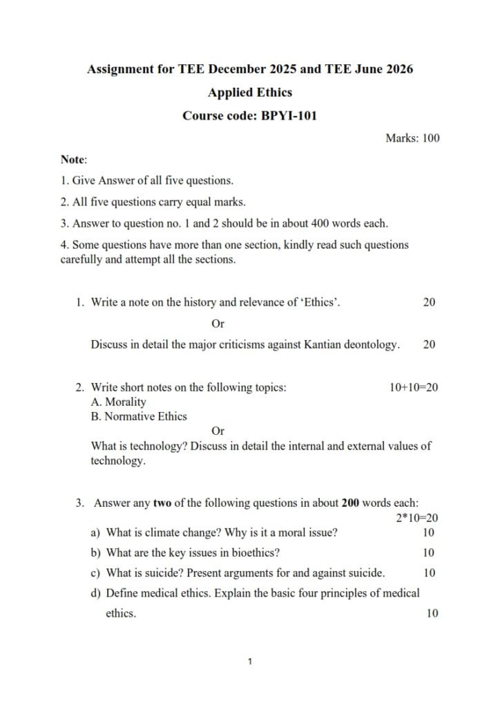 IGNOU BPYI-101 Solved Assignment 2025-26 English Medium