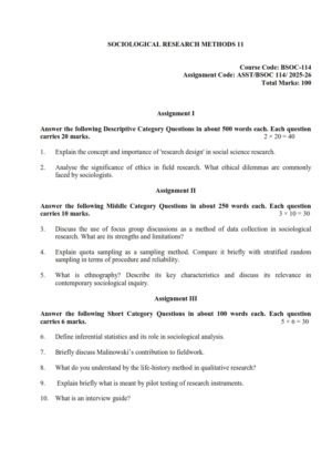 IGNOU BSOC-114 Solved Assignment 2025-26 English Medium