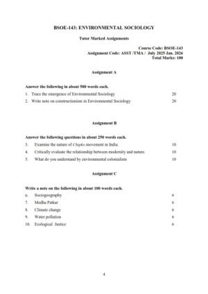 IGNOU BSOE-143 Solved Assignment 2025-26 English Medium