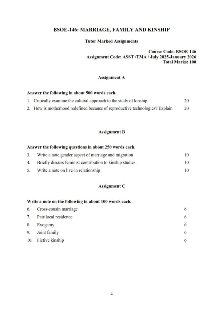 IGNOU BSOE-146 Solved Assignment 2025-26 English Medium