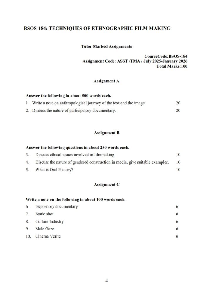IGNOU BSOS-184 Solved Assignment 2025-26 English Medium