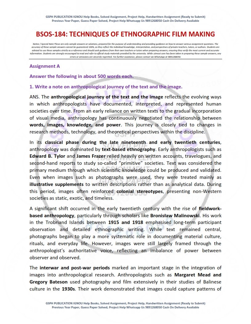 IGNOU BSOS-184 Solved Assignment 2025-26 English Medium