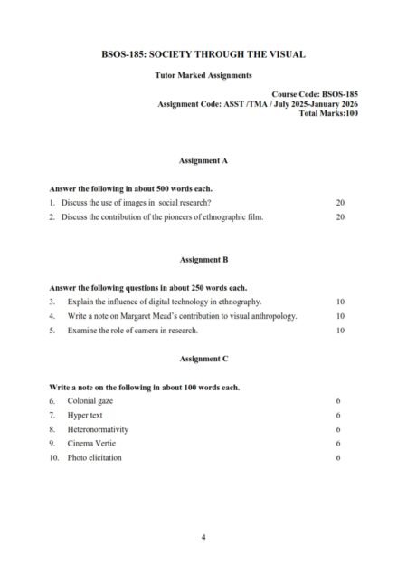 IGNOU BSOS-185 Solved Assignment 2025-26 English Medium