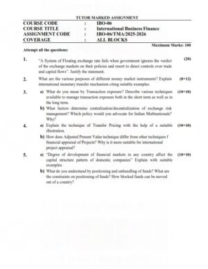 IGNOU IBO-06 Solved Assignment 2025-26 English Medium