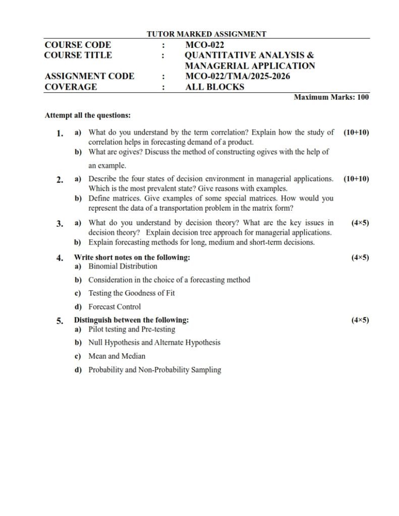 IGNOU MCO-022 Solved Assignment 2025-26 English Medium