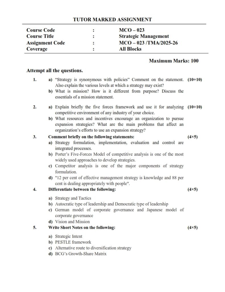 IGNOU MCO-023 Solved Assignment 2025-26 English Medium