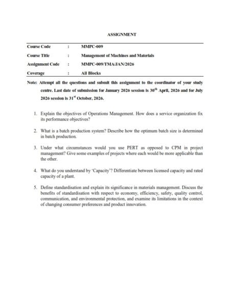 IGNOU MMPC-09 Solved Assignment 2026 English Medium