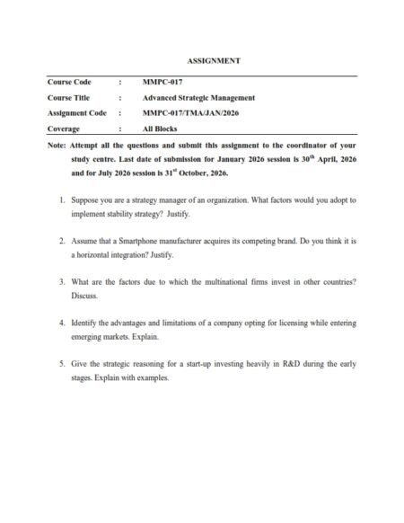 IGNOU MMPC-017 Solved Assignment 2025-26 English Medium