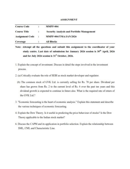IGNOU MMPF-004 Solved Assignment 2026 English Medium