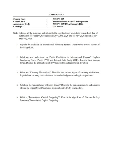 IGNOU MMPF-005 Solved Assignment 2026 English Medium