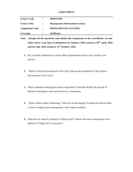 IGNOU MMPO-004 Solved Assignment 2026 English Medium