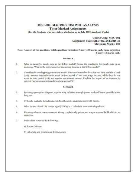IGNOU MEC-002 Solved Assignment 2025-26 English Medium