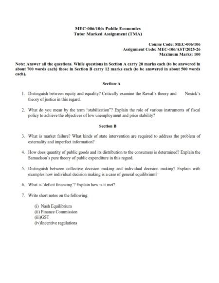 IGNOU MEC-006 Solved Assignment 2025-26 English Medium
