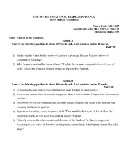 IGNOU MEC-007 Solved Assignment 2025-26 English Medium