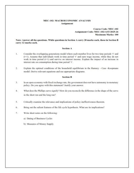 IGNOU MEC-102 Solved Assignment 2025-26 English Medium
