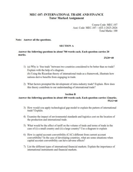 IGNOU MEC-107 Solved Assignment 2025-26 English Medium
