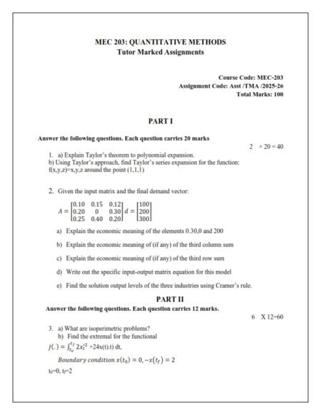 IGNOU MEC-203 Solved Assignment 2025-26 English Medium