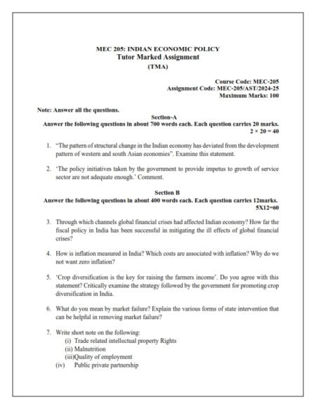 IGNOU MEC-205 Solved Assignment 2025-26 English Medium