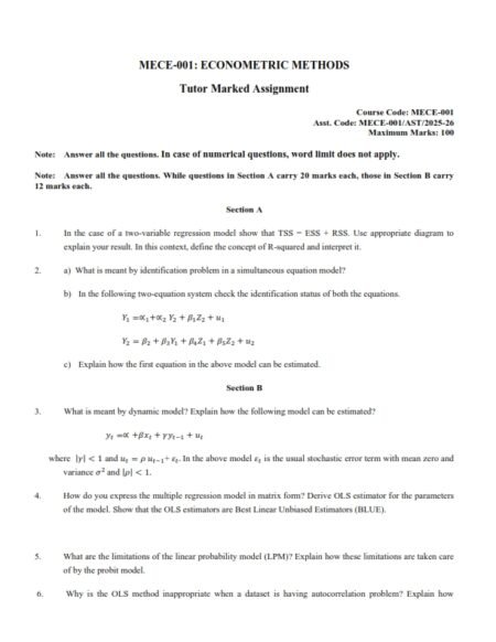IGNOU MECE-001 Solved Assignment 2025-26 English Medium