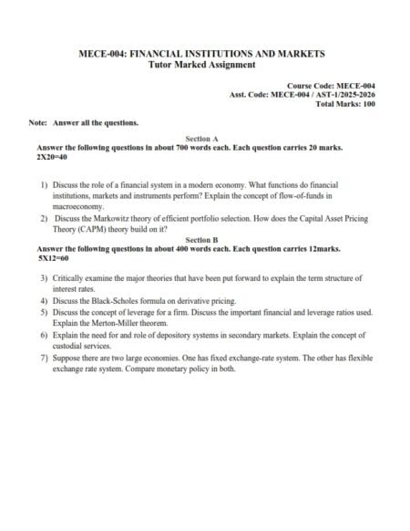 IGNOU MECE-004 Solved Assignment 2025-26 English Medium