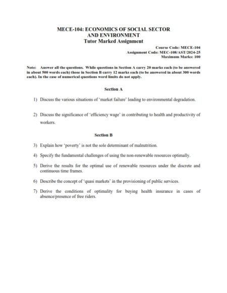 IGNOU MECE-104 Solved Assignment 2025-26 English Medium
