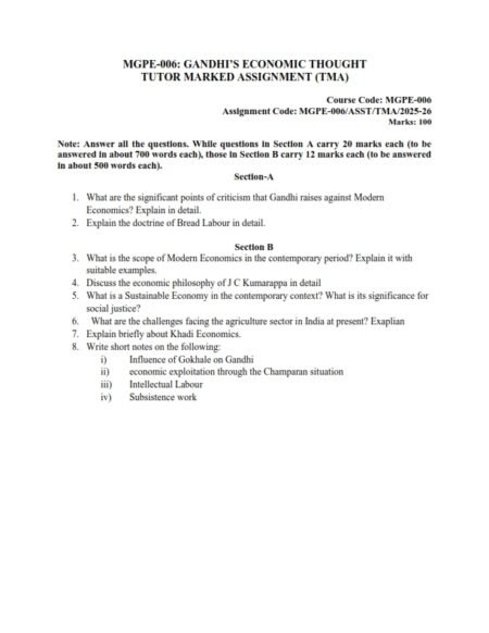 IGNOU MGPE-06 Solved Assignment 2025-26 English Medium