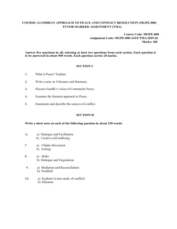 IGNOU MGPE-08 Solved Assignment 2025-26 English Medium