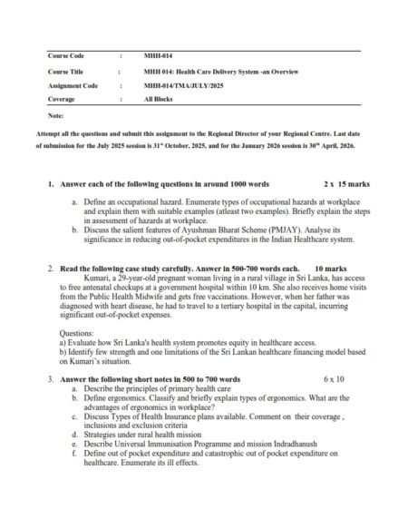 IGNOU MHH-014 Solved Assignment 2025-26 English Medium