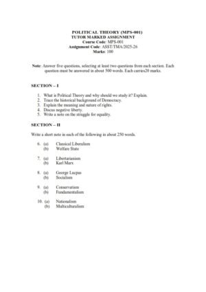 IGNOU MPS-01 Solved Assignment 2025-26 English Medium