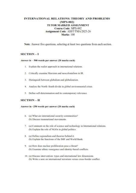 IGNOU MPS-02 Solved Assignment 2025-26 English Medium