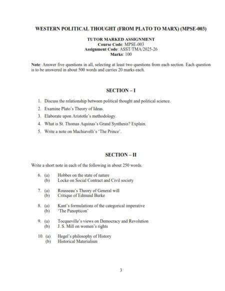 IGNOU MPSE-03 Solved Assignment 2025-26 English Medium